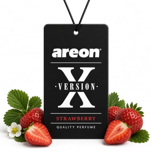 Image of AREON X Version Strawberry Fresh Paper Hanging Car Air Freshener - 12 Pack