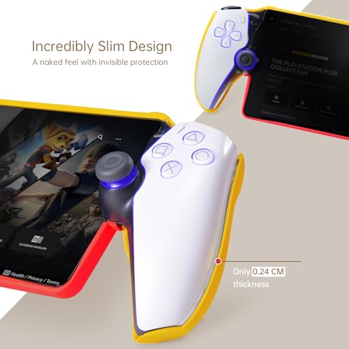 Image of UYIYE Thin Fit Designed for PlayStation Portal Remote Player Case (Yellow+White)