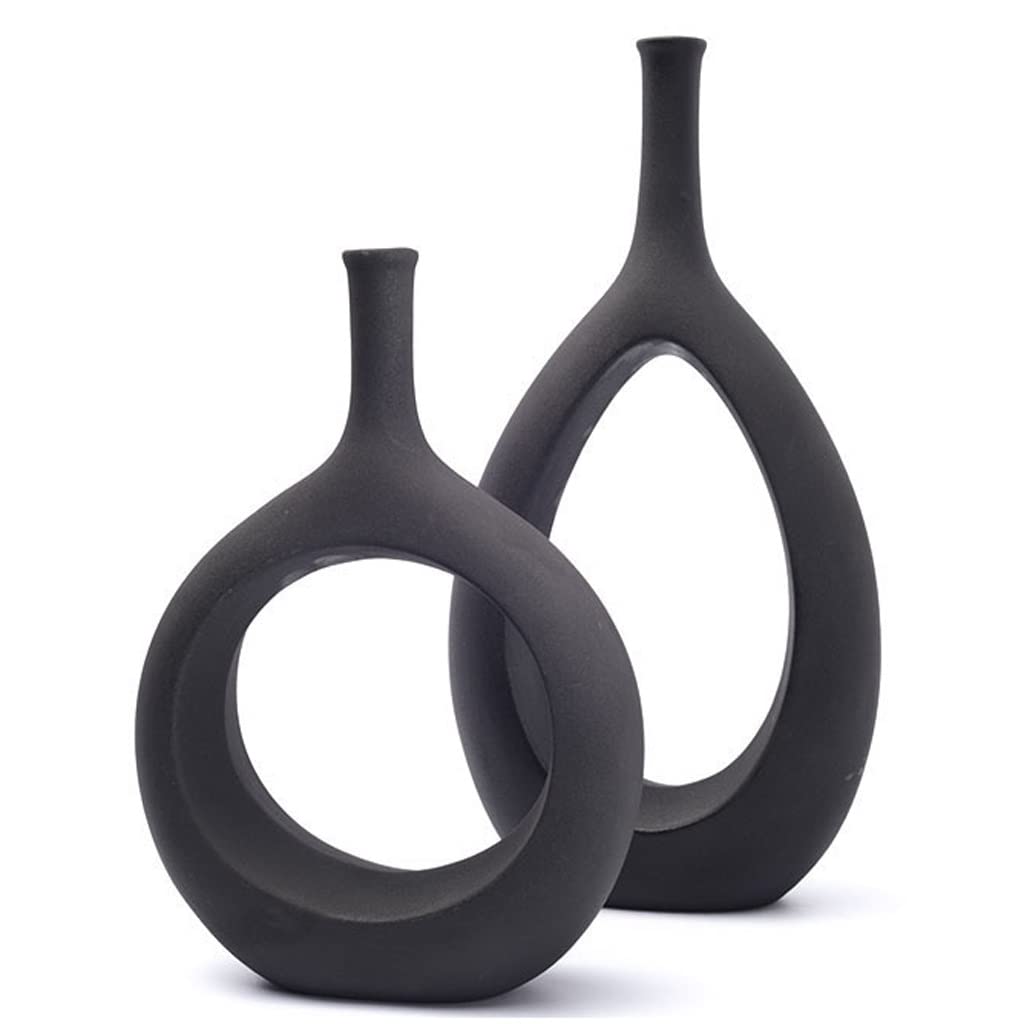 Ceramic vase， Modern Geometric Decorative Vase Figurines Ornament
