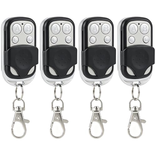4 Pièces Telecommande Universelle Portail Compatible 433 MHz Bip Portail Télécommande Portail Garage sans Fil à 4 Boutons pour Porte de Garage et Voiture