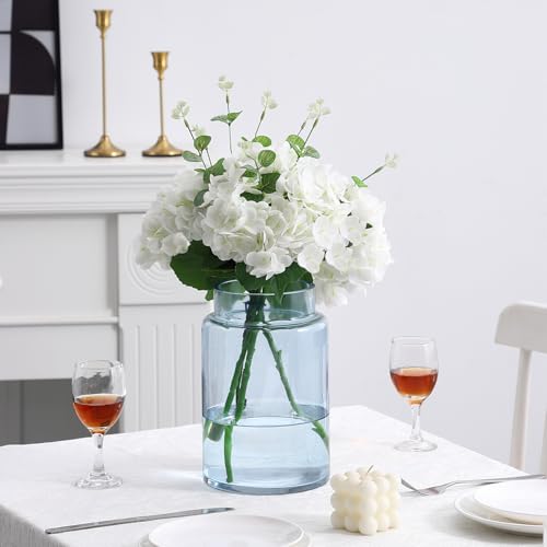 Jarrón de cristal azul para decoración de hogar y regalos de boda 3
