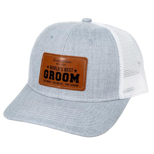 Image of Men's Hat Gifts - Men Cap Gifts for Christmas Father's Day Birthday Trucker Hat Leather Pattern Baseball Cap