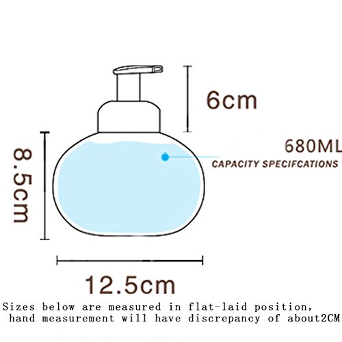 Layboo Ceramics Spherical Foaming Soap Dispensers Pump-Bottles for Kitchen, Bathroom Countertop and Vanities 600 ml(20.49 oz) (Rice White)