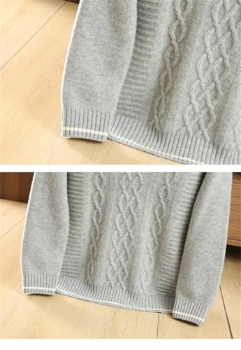 Disimlarl Men Wool Thick Sweater Mock Neck Half Zip Jumpers Pullover Twisted Long Sleeved Sweater4