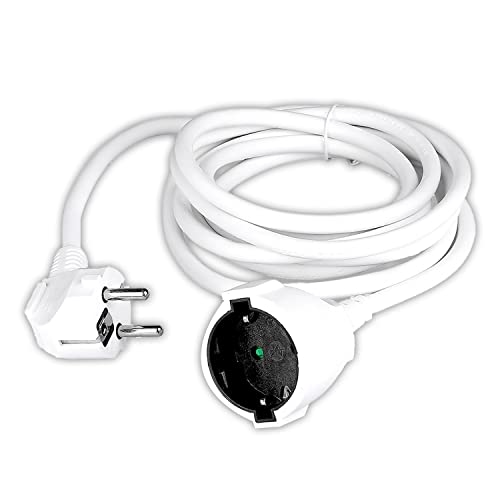 V-TAC Prolunga Elettrica Presa Schuko Spina Schuko da 3 Metri - Prolunga Cavo Elettrico per Casa, Ufficio, Negozio, Lavoro - Super Resistente - Carico Massimo 3680 Watt