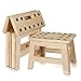 LIUGENG hölzern Tritthocker, H: 22cm Tritthocker für Kinder & Erwachsener klapparer Tritthocker Wohnzimmer Schlafzimmer Waschküche Garden | Patentiertes Produkt - Holz Hocker - Weiß