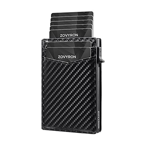 Smart Slim Wallet for Men, Minimalist Pop Up Wallet RFID Blocking Credit Card Holder Bifold Wallet with ID Window