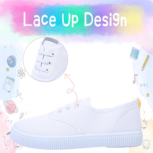 Kids White Shoes Toddlers Canvas Sneakers Slip-on Light Weight Comfortable Causal Running Shoes Skin-Friendly for Boys Girls3