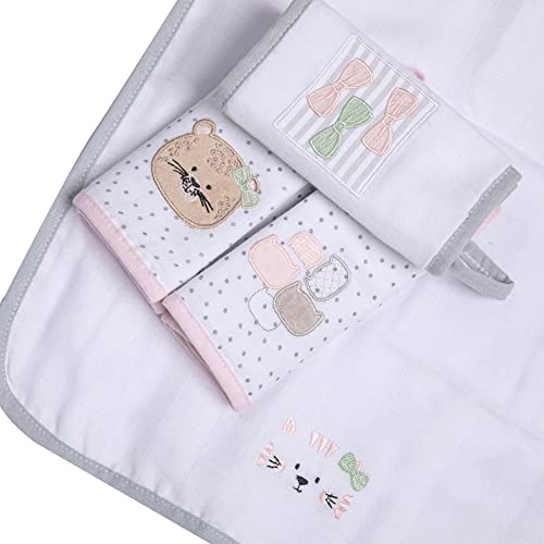 Paninho de Boca Soft Papi Friends C/Prendedor de Chupeta para Bebê 38cm X 36cm Contém 04 Un