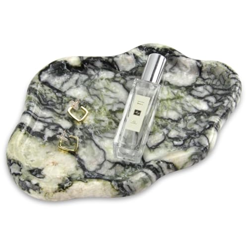 Cloud Marble Bathroom Vanity Tray, Natural Luxury Marble Home Kitchen