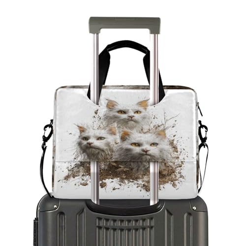 Funda para portátil con correa y asa 15.6 pulg diseño gato turco miniatura 3