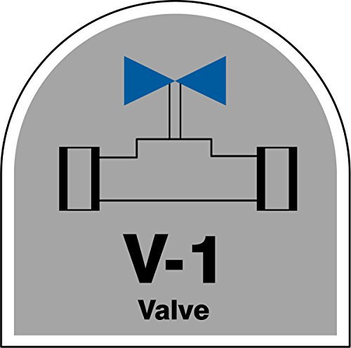 Accuform TDJ201XVM V-1 Valve étiquette adhésive Dura-Vinyl carrée grise pack de 5