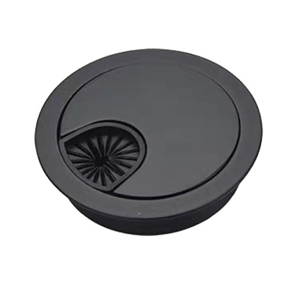 ACEFCXAUSVC Desk Grommet，Cable Hole Cover， 10PCS Computer Desk Cable Hole Cover 50mm 60mm 80mm Desk Metal Grommet Table Cable Tidy Wire Hole Cover Home Hardware Parts(Black,60MM)