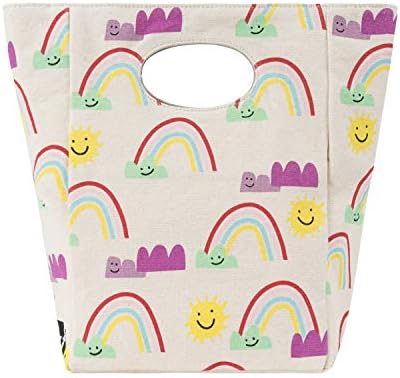 Fluf Canvas Lunch Bag | Lunch Box for Men, Women, & Kids | Organic Cotton Meal Tote with Built-In Handle | Rainbows
