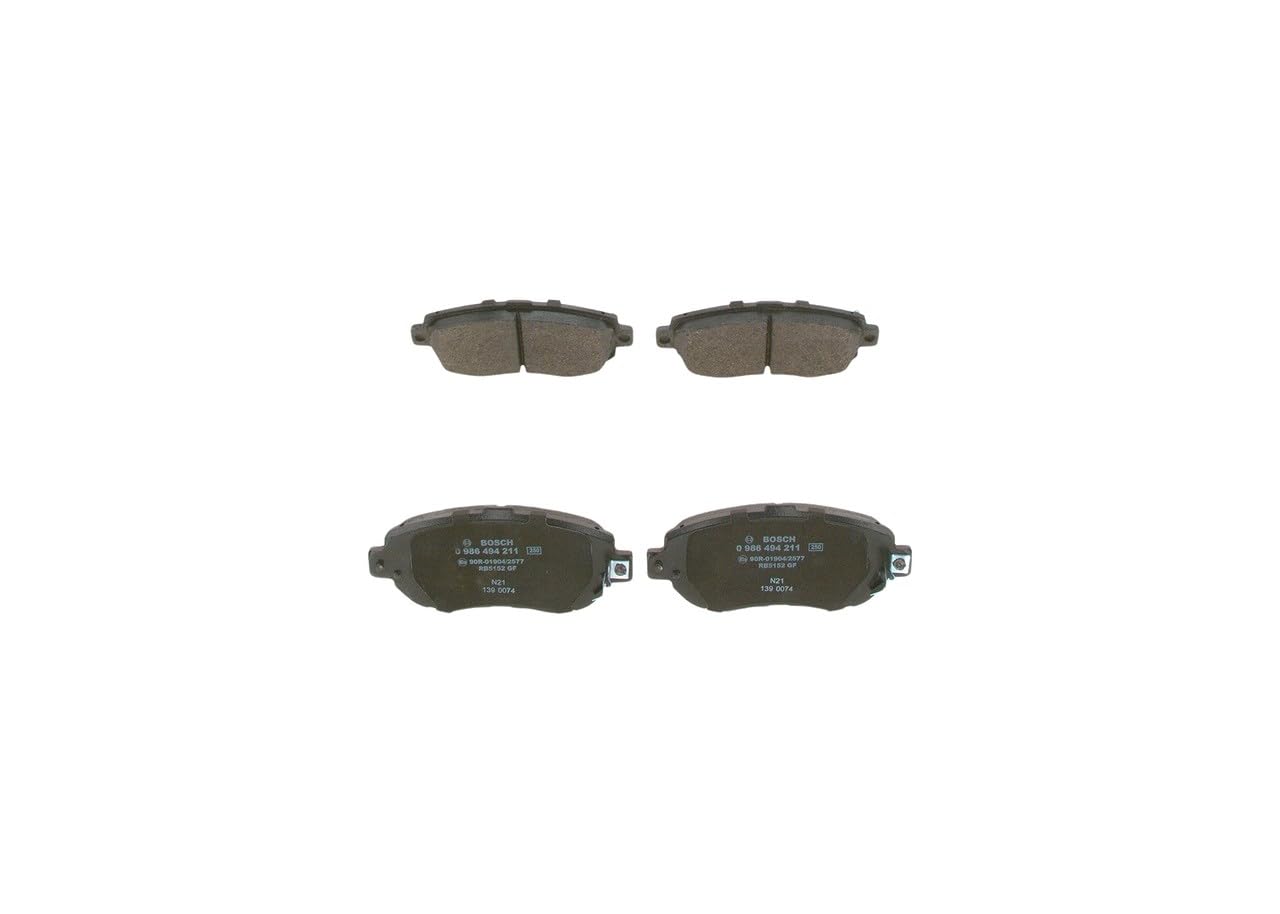 Bosch BP1147 - Brake Pads Car Front Axle - Bosch Quality - Reduced Noise and Dust - ECE-R90 Certified - Copper-Free - 1 Set of 4 Pads