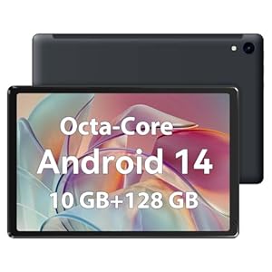 Tablet 10 Inch Android 14 Octa-core 10 GB RAM 128GB ROM 5MP+8MP Camera WiFi Bluetooth Tablet PC (Black)