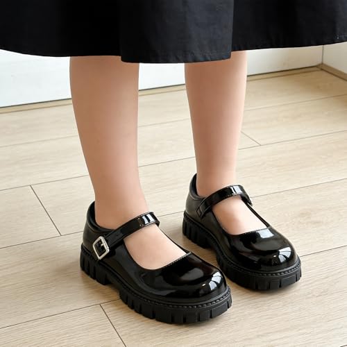 Image of Toddler Girl Dress Shoes Bow Black Dress School Shoes Princess Mary Jane for Toddler /Little Girl
