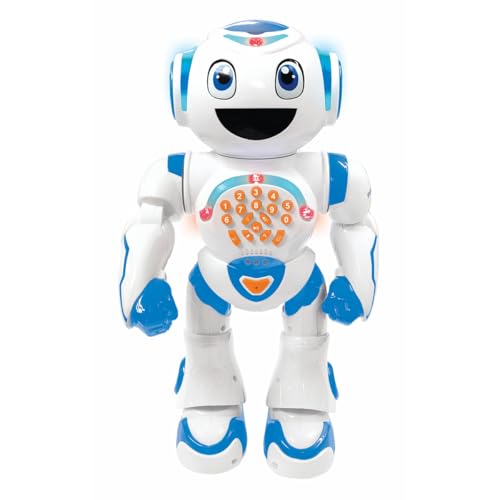 Lexibook Powerman Star Robot télécommandé, Parle et Marche, Programmable STEM pour Enfants 4+, Blanc/Bleu, ROB85FRLXB