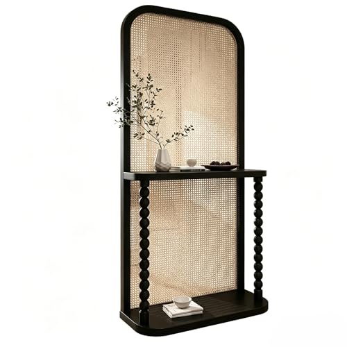 FNXBDPA Biombo Independiente de Mimbre, biombo de un Solo Panel para Separar Espacios, Ideal para el salón y el Estudio