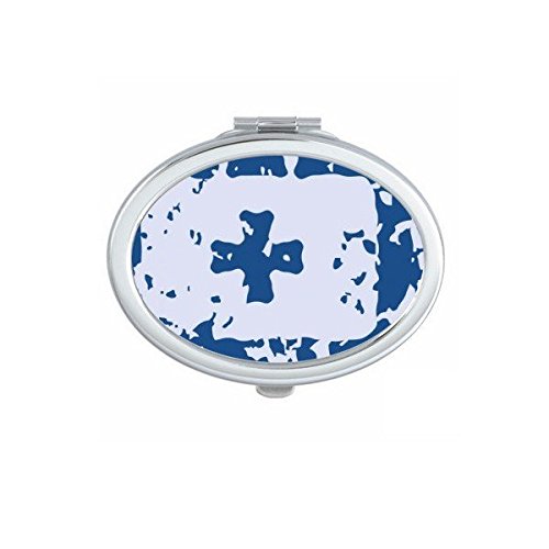 Miroir de poche bleu pour trousse de maquillage et retouches en voyage