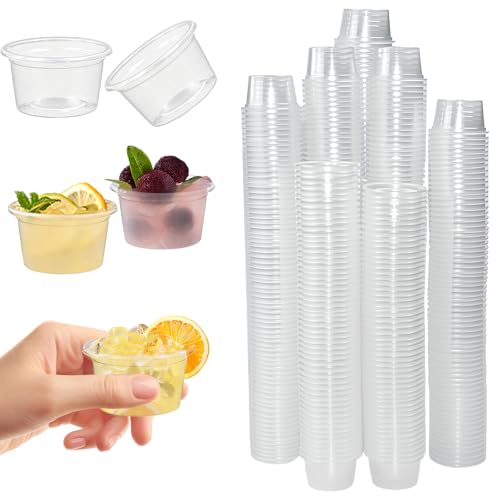 LANSKYLAN 500 Stück Shot Becher Plastik 30ml Transparente Schnapsgläser Plastik Pinnchen Shot Becher Stabile Schnapsbecher Kleine Plastikbecher Probierbecher für Partys Jello Shots Saucen