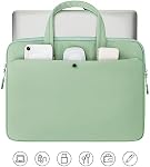 14 porte-monnaie de protection pour ordinateur portable d'inch 14 1 cm MacBook Pro M1 M2 M3 M4 M5 Ordinateur portable Notebook, Slim Lightweight ordinateur sac de transport housse avec poignée, vert