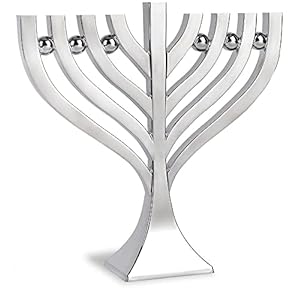   Elegant-Harmony-Candle-Menorah-for-Hanukkah-Precision-Die-Cast-Hanukkiah-Body-with-a-High-Polish-Finish-Use-with-Standard-Chanukah-Candles-Chanukkah-Decorations-by-Zion-Judaica