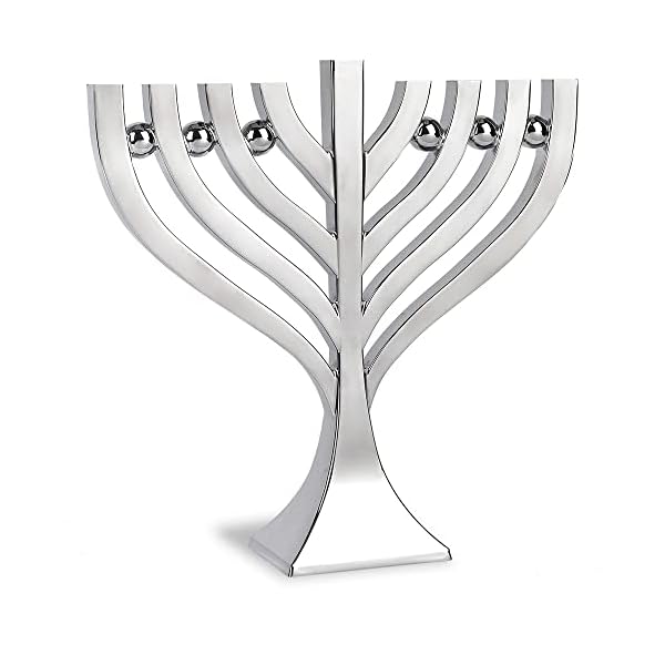   Elegant-Harmony-Candle-Menorah-for-Hanukkah-Precision-Die-Cast-Hanukkiah-Body-with-a-High-Polish-Finish-Use-with-Standard-Chanukah-Candles-Chanukkah-Decorations-by-Zion-Judaica