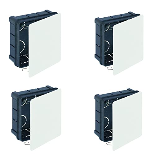 RASMACOR | Pack 4 unidades Caja registro empotrar 100x100x45 | Tapa con garras metálicas | Caja empotrar electricidad 100x100 | Solera 562