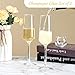 Ocean ice Glass Champagne Flutes Glass, Champagne Glasses Set of 2, Stemmed Mimosa Glasses 9oz, Hand Blown Champagne Flutes, Prosecco Glasses, Gifts for Weddings, Dishwasher Cleaning Christmas