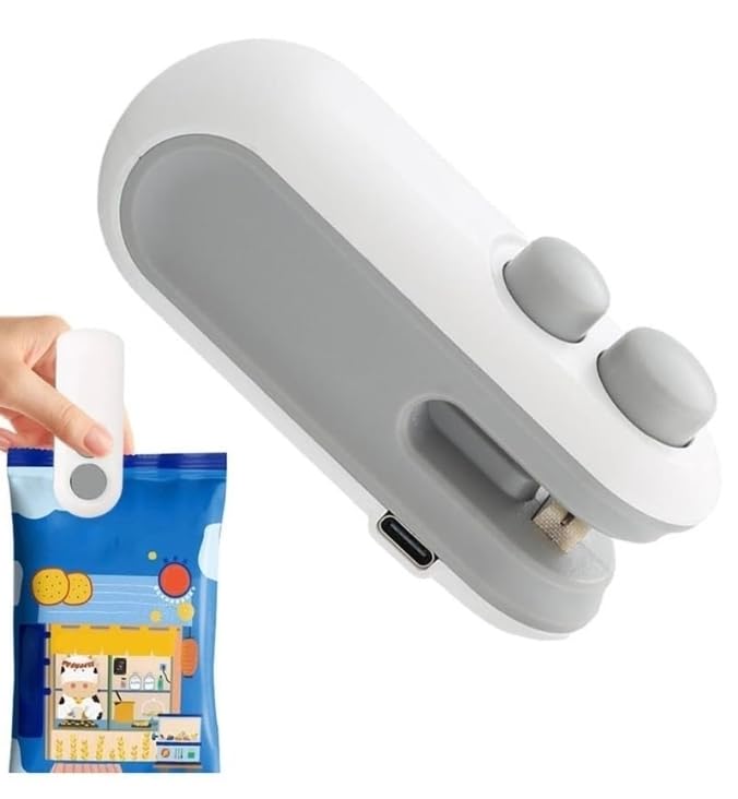 Image of EUFLORIA Portable Mini Sealing Machine, Handheld Packet Sealer for Food, Snacks, Chips, Fresh Storage, Plastic Bags Sealing Machine, Type C Charging Vaccum Sealers (S1)