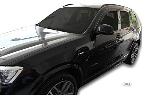 J&J AUTOMOTIVE | Heko Deflecteurs d'air Déflecteurs de Vent Compatible avec X3 F25 2010-2018, Ensemble 4 pi?Ces, Aérodynamique, Montage Facile