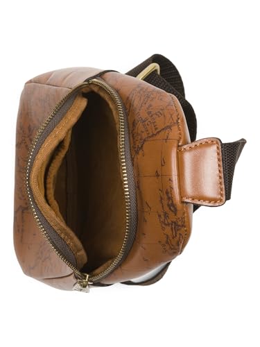 Patricia Nash Marisol Leather Sling Bag, Signature Map Print, Riot Rust3