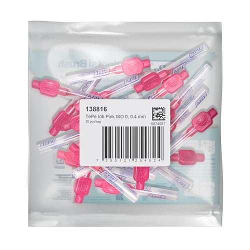 TePe Interdentalbürste, Original, Pink, 0,4 mm/ISO 0, 20 Stk., Plaque-Entfernung, effiziente Reinigung der Zahnzwischenräume, für kleine Zahnlücken