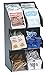 DISPENSE-RITE VCO-6 Six Section Countertop Vertical Lid/Condiment Organizer, Polystyrene, Black, 19" L x 13" W x 11" H