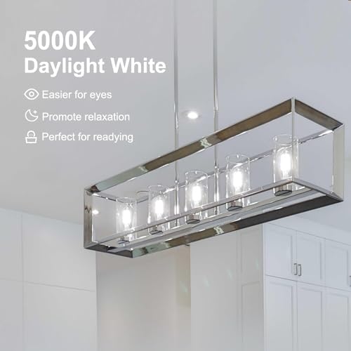 Image of TJOY Edison Light Bulbs 60W Equivalent, Dimmable Vintage LED Light Bulbs, E26 Medium Base, 5000K Daylight, ST58, 8W, 800LM, Ultra-Bright, 80+CRI, Antique Decorative LED Filament, Clear Glass, 4 Pack