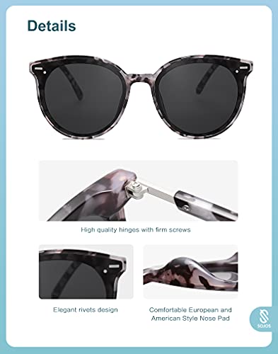 Image of SOJOS Sunglasses Womens Trendy 2025 Classic Round Retro Vintage Shades Large Frame Sunnies SJ2067