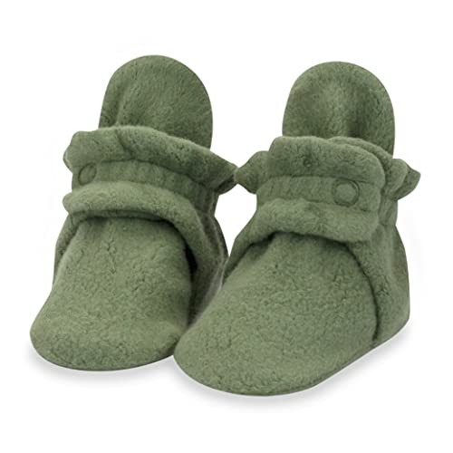 Image of Zutano Unisex Fleece Baby Booties, Two Snap Closure, Newborn to 24 Months