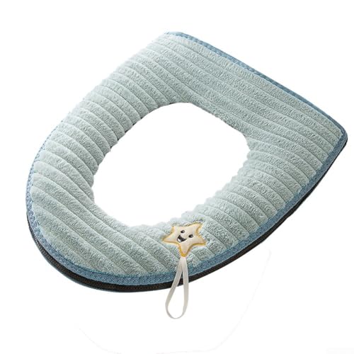 Funda impermeable para asiento de inodoro con fibra suave gruesa, cálida, lavable y transpirable, para higiene y comodidad en asientos en forma de U (verde)