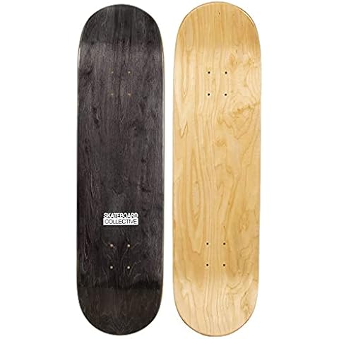 Skateboard Collective 8.0" Blank Skateboard Deck Random Top/Natural Bottom, Self-Customizable Skateboard Deck, 7-Ply Maple Construction, Random Topsheet Color Cover