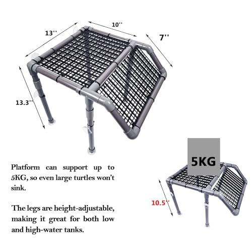 Image of StellarOcean Extra Large Turtle Basking Platform for Aquatic Turtles Tanks Accessories Ramp, 13 inch Width Aquatic Turtle Basking Area Dock, PVC Material