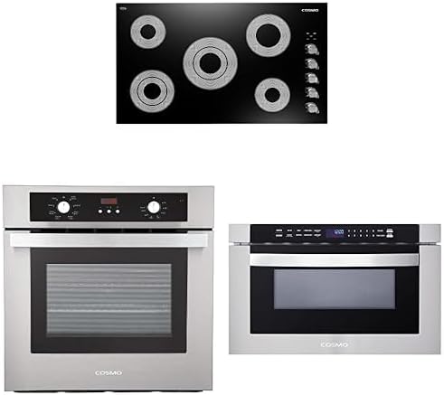 Cosmo 3PC Package, 36" Electric Cooktop 24" Microwave Drawer 24" Electric Wall Oven