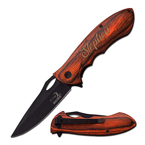 Custom Engraved Pocket Knife - Fishing, Camping, Hunting Knife - Personalized Gift