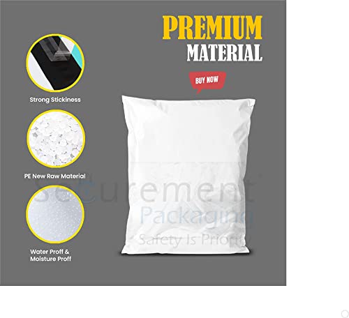 Image of Securement Plastic Tamper Proof Courier Bag /Polybag with Pod for Packing - 51 Microns Ecommerce Packaging, Envelopes, Pouches & Covers - Tear-resistant Stretchable Secure Shipping (12 * 16, 100)
