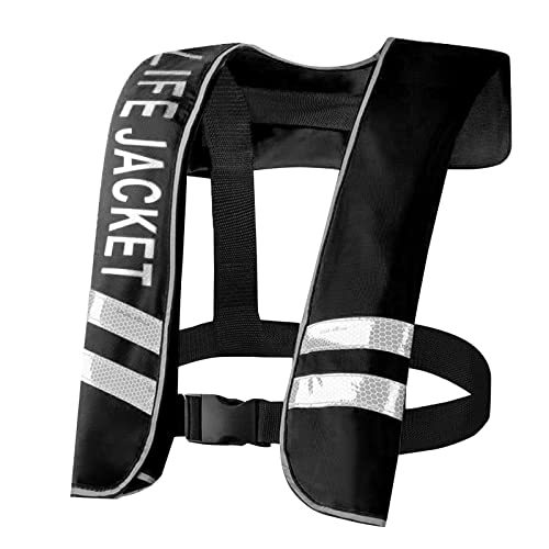 AIYUNDI Colete Salva-Vidas Inflável Automático para Adultos - Jaqueta de Segurança para Praticantes de Esportes Aquáticos - Preto