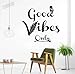 Good Vibes Only Stickers Muraux Vinyle Plume Flèche Peintures Murales Décor À La Maison Bureau Citations Inspirantes Pour Le Salon Ornement 42x43cm