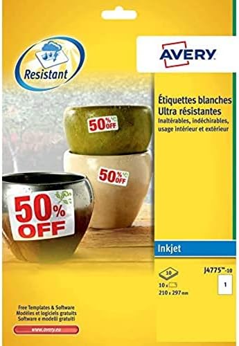Avery L4775-20 Extra-Strong Adhesive Heavy Duty Weatherproof Labels, 1 ...