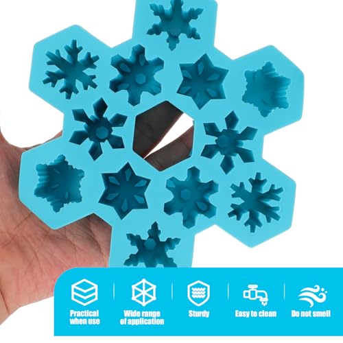 IMIKEYA Moldes flexibles para cubitos de hielo de silicona azul miniatura 6