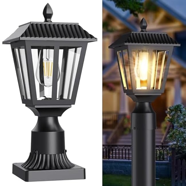Greluna Solar Post Lights With Pier Mount Base Warm White
