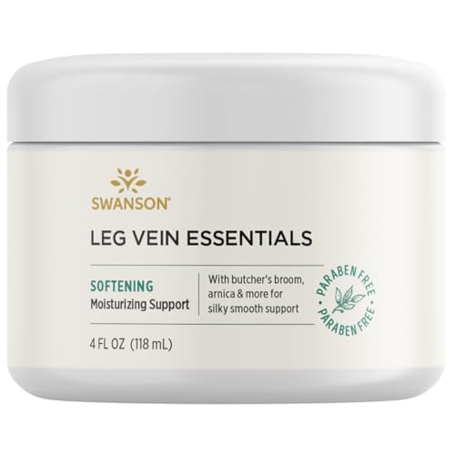 Swanson Leg Vein Essentials Cream - 4 fl Ounce (118 ml) - Supportive Cream for Healthy Leg Veins and Circulation